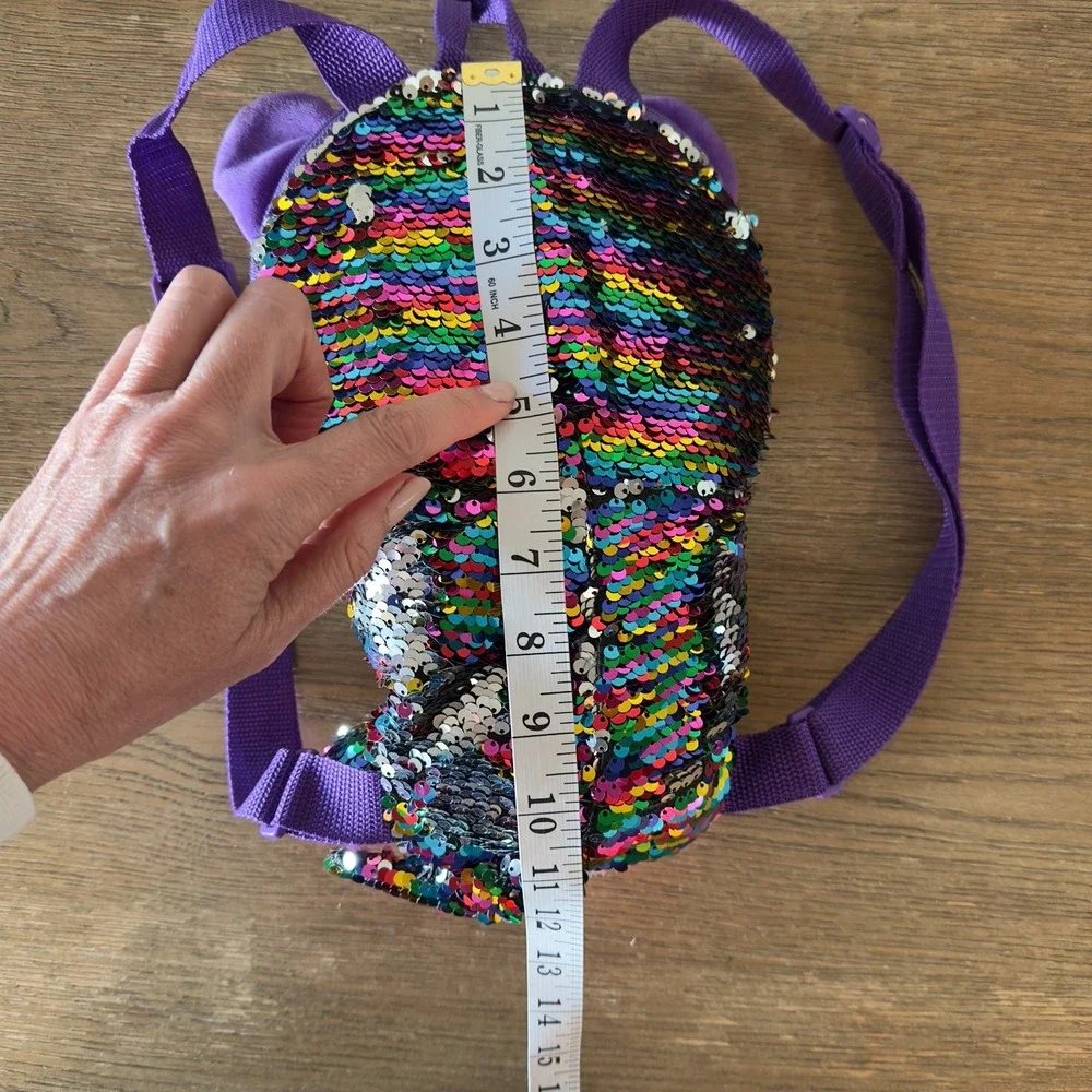 NEW-TY Fashion Flippy Reversible Sequin Backpack-Dotty the Leopard(13 inch)*Read